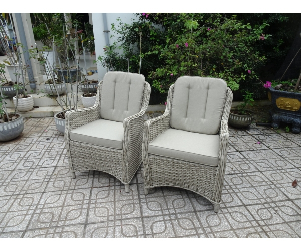 Set mobilier premium de terasa/gradina, Juventus Grande, ratan sintetic, gri [7]