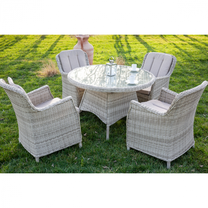 Set mobilier premium de terasa/gradina, Juventus Grande, ratan sintetic, gri [2]
