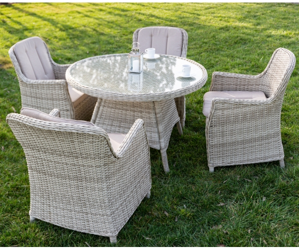 Set mobilier premium de terasa/gradina, Juventus Grande, ratan sintetic, gri [4]