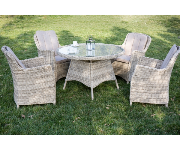 Set mobilier premium de terasa/gradina, Juventus Grande, ratan sintetic, gri [6]