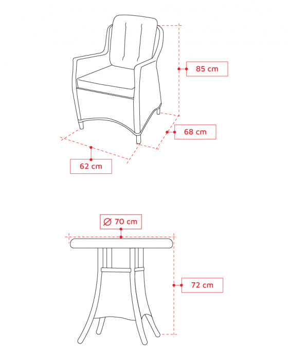 Set mobilier premium de terasa/gradina, Juventus, ratan sintetic, gri [8]