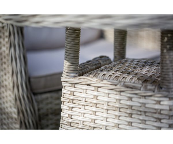 Set mobilier premium de terasa/gradina, Juventus, ratan sintetic, gri [4]