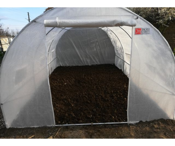 Solar/ sera gradina cu schelet metalic, 6 x 3 m, alb [4]
