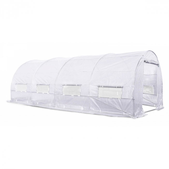 Solar/ sera gradina cu schelet metalic, 6 x 3 m, alb [1]
