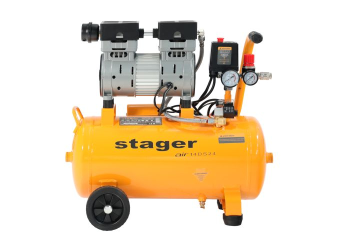 Stager Air 14DS24 compresor aer, 24L, 8bar, 135 L/min, monofazat, angrenare directa, silentios [2]