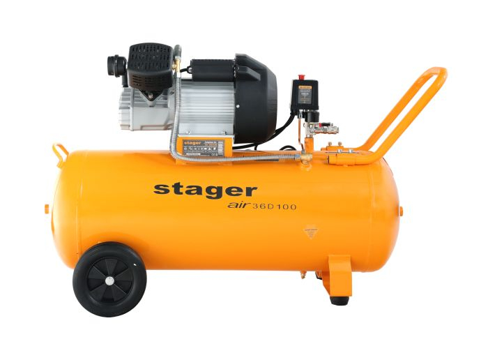 Stager Air 36D100 compresor aer, 100L, 10bar, 356L/min, monofazat, angrenare directa [3]