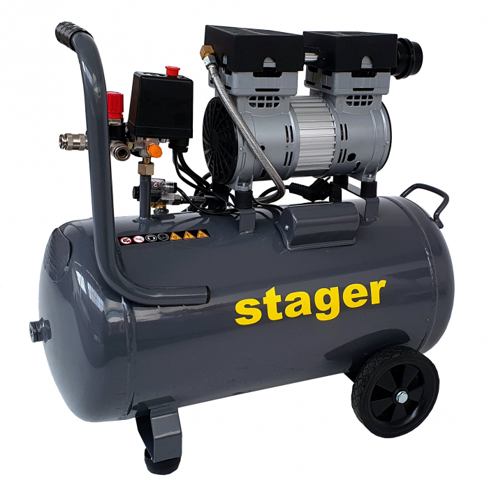 Stager HM0.75JW/50 compresor aer, 50L, 8bar, 135L/min, monofazat, angrenare directa, silentios [2]