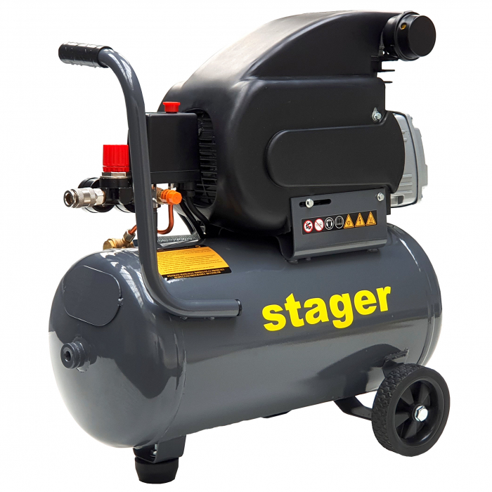 Stager HM2024F compresor aer, 24L, 8bar, 200L/min, monofazat, angrenare directa [3]