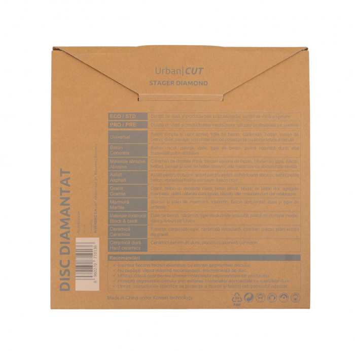 Stager URBAN CUT Disc diamantat 400x3.2x10x25.4-P pentru beton/asfalt [3]