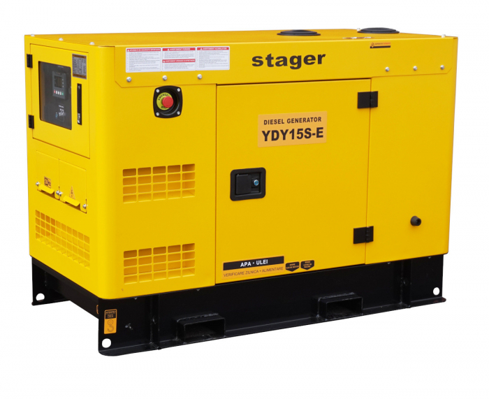 Stager YDY15S-E Generator insonorizat 15kVA, 57A, 1500rpm, monofazat, diesel [1]
