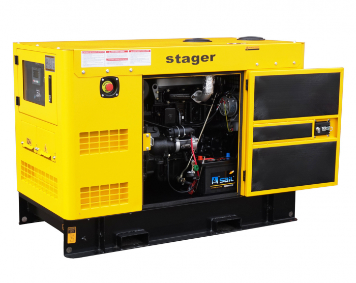 Stager YDY15S-E Generator insonorizat 15kVA, 57A, 1500rpm, monofazat, diesel [2]