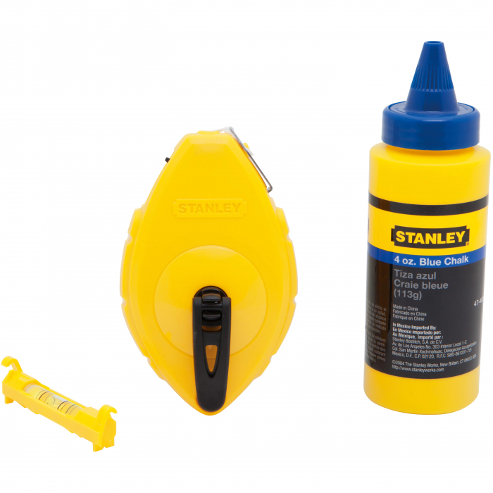 Stanley 0-47-443 Set sfoara de trasat opp din plastic abs 30m, creta albastra si nivela fir [2]