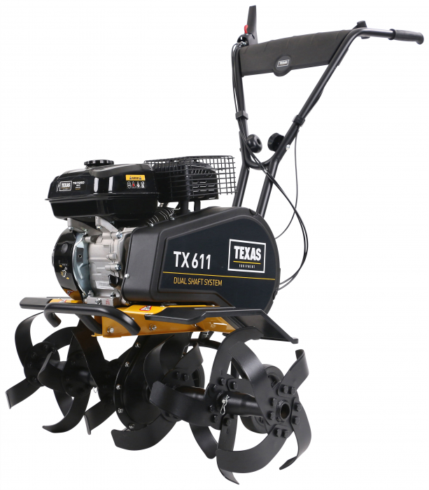 Texas TX611TG, motocultor profesional, transmisie dublu arbore, benzina, 4kW, latime 300-850mm, adancime 330mm, 2 viteze, garantie pe viata cutite [3]