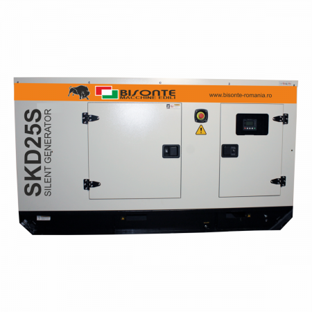 Generatoare Industriale - BISONTE SKD25S Generator insonorizat 25 kVA 400V, Diesel,  ATS inclus