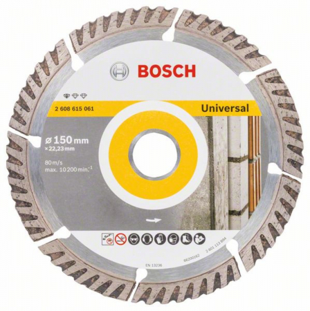 Discuri diamantate - Bosch Disc de taiere diamantat Standard for Universal 150x22.23x2.4x10mm