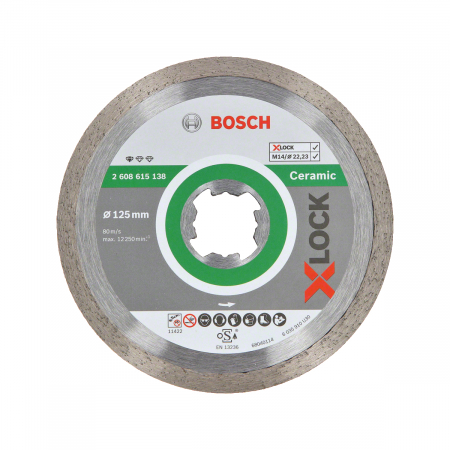 Utilaje pentru constructii - Bosch Disc de taiere diamantat X-LOCK Standard for Ceramic 125x22,23x1,6x7mm