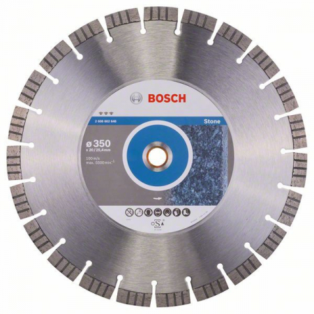Utilaje pentru constructii - Bosch Disc diamantat Best pentru piatra 350x20.00+25.40x3.2mm