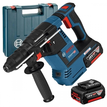 Scule electrice - Bosch GBH 18V-26 Ciocan rotopercutor cu acumulator cu SDS plus, 18V, 2.6J + 2 x Acumulatori GBA 18V 6.0Ah + Incarcator rapid GAL 1880 CV + Valiza profesionala