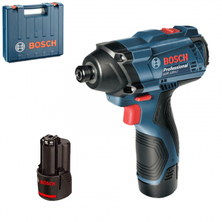 Masini de insurubat cu impact - Bosch GDR 120-LI Masina de insurubat cu impact cu acumulator + 2 x Acumulatori Li-ion 1.5Ah + Incarcator AL 1215 CV + Valiza profesionala