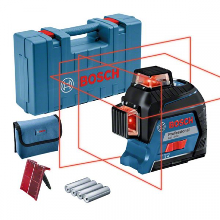 Nivele automate - Bosch GLL 3-80 Nivela laser cu linii, 30m, receptor 120m, precizie 0.3 mm/m