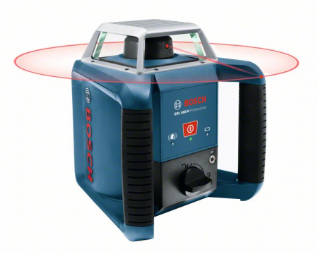 Nivele automate - Bosch GRL 400 H Set Nivela laser rotativa, 20m, receptor 400m, precizie 0.08mm/m