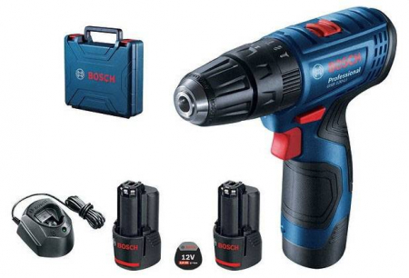Scule electrice - Bosch GSR 120 Li Masina de gaurit si insurubat cu acumulator + 2 x Acumulatori GBA 12V 2.0Ah + Incarcator GAL 1210 CV Professional + Valiza profesionala