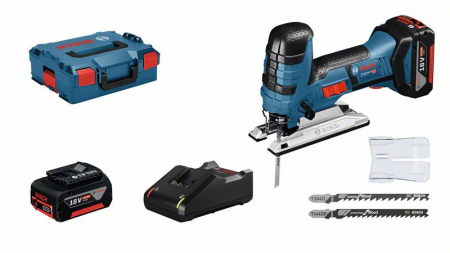 Bosch GST 18V-LI S Ferastrau vertical cu 2 acumulatori Li-Ion, 4Ah + L-Boxx [1]