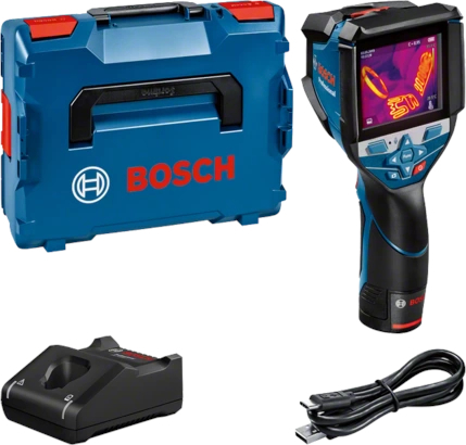 Termodetectoare - Bosch GTC 600 C Camera termica digitala, cu 1 acumulator Li-Ion, 2Ah + Incarcator rapid de 4Ah GAL12V-40 + L-Boxx