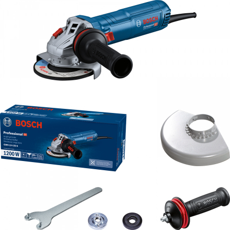 R E D U C E R I - Bosch GWS 12-125S Polizor unghiular D125mm, M14, 1200W + maner suplimentar