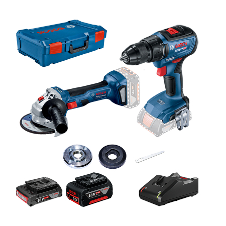 Scule electrice - Bosch GWS 180-LI Polizor unghiular brushless, Li-Ion, diametru disc 125 + GSR 18V-50 Masina de gaurit si insurubat brushless, Li-Ion, 50Nm + 1 acumulator 2Ah + 1 acumulator 5Ah + XL-BOXX