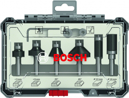 Accesorii si consumabile - Bosch Set 6 freze HM tija 8mm