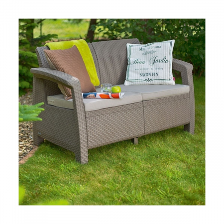 Canapea de gradina CORFU II LOVE SEAT Capuccino + Masuta cafea Corfu II [3]