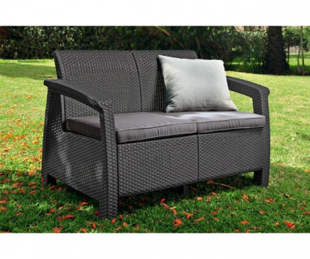 Canapea de gradina CORFU II LOVE SEAT Grafit/ Gri-rece [5]
