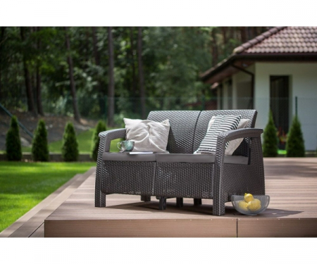 Canapea de gradina CORFU II LOVE SEAT Grafit/ Gri-rece [4]