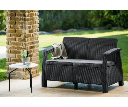 Canapea de gradina CORFU II LOVE SEAT Grafit/ Gri-rece [6]