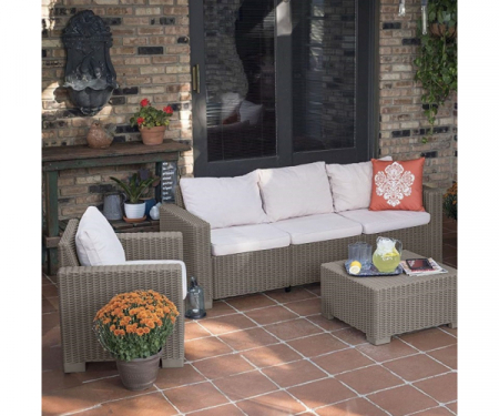 Canapea exterior cu 3 locuri Keter, California Cappuccino [2]