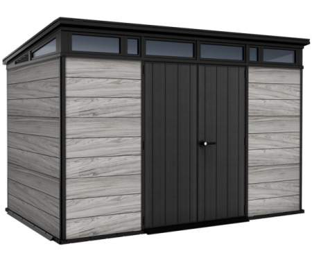 Solutii depozitare - Casuta de gradina, Keter, Deco Pent 11 x 7, Gri deschis / Antracit