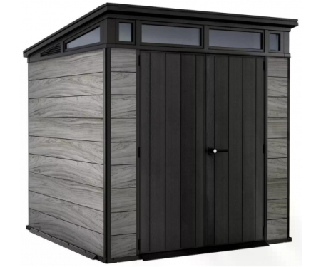 Curte si gradina - Casuta de gradina, Keter, Deco Pent 7 x 7, Gri deschis / Antracit