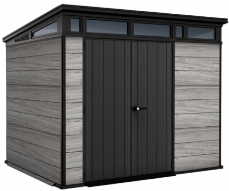 Solutii depozitare - Casuta de gradina, Keter, Deco Pent 9 x 7, Gri deschis / Antracit