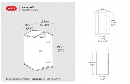 Casuta de gradina, Keter, Manor 4x3 Bej / Maro [5]