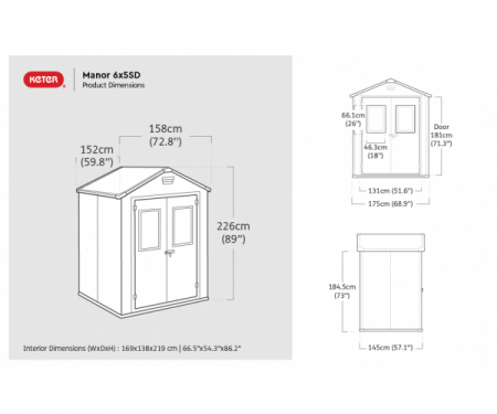 Casuta de gradina, Keter, Manor 6x5 gri/alb [6]