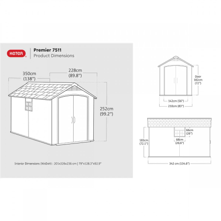 Casuta de gradina, Keter, Premier 7511 Gri / antracit [6]