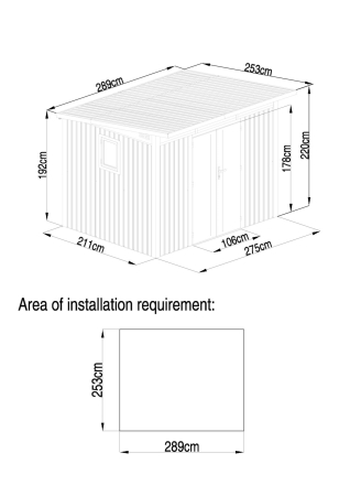 Casuta de gradina metalica, Alexs C, Antracit / Lucios [4]
