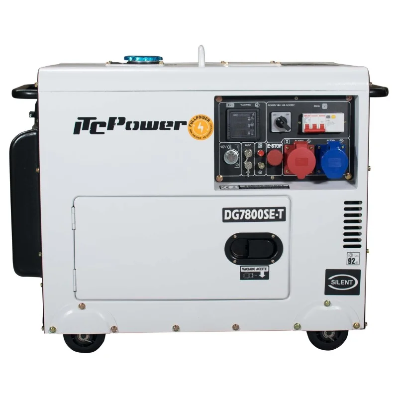 Generatoare Insonorizate - ITC Power DG7800SE-T Generator insonorizat, 6.0 kW, 230/400V, AVR, Diesel, pornire electrica, pregatit ATS