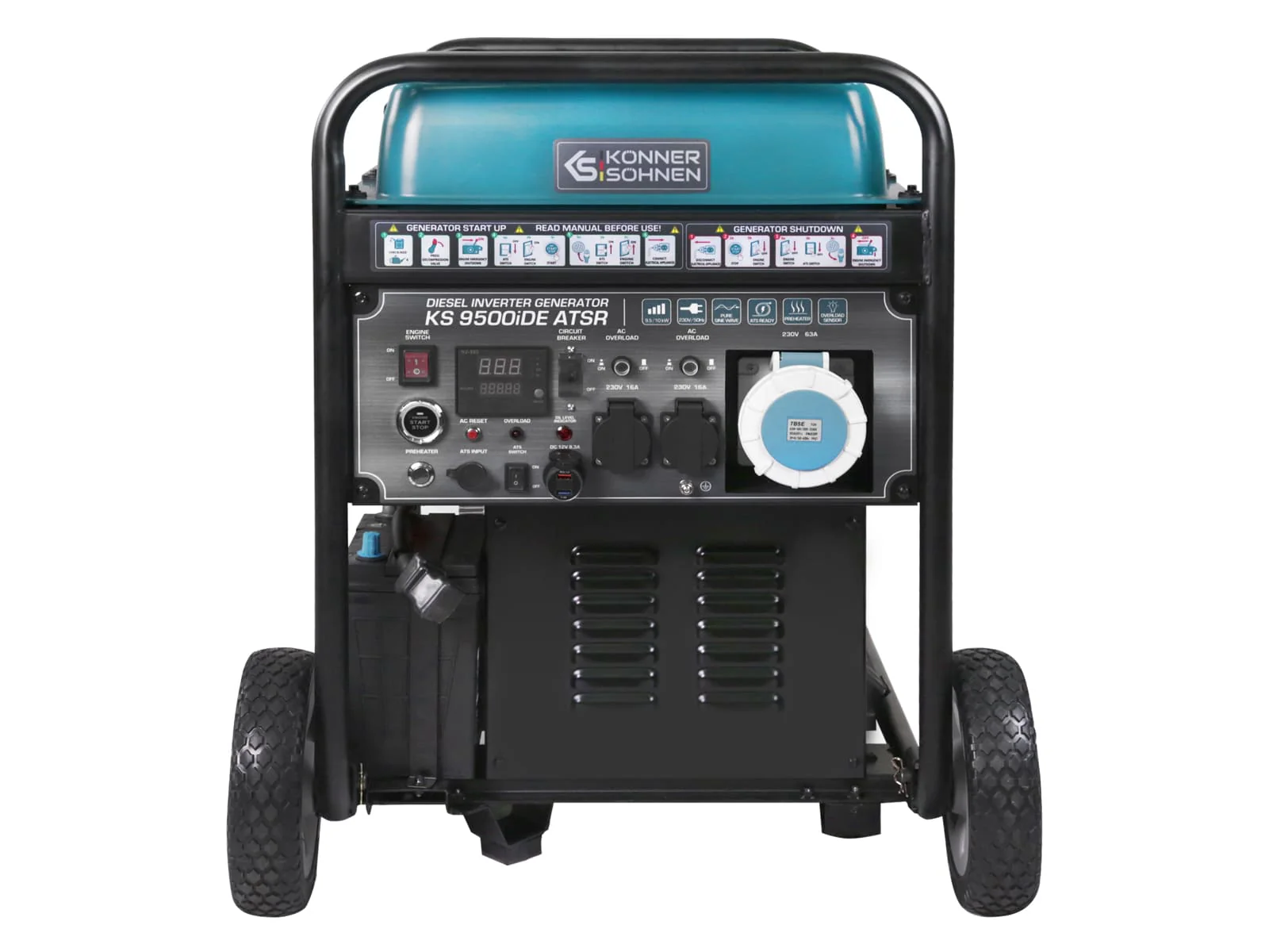 Konner & Sohnen KS 9500iDЕ ATSR Generator digital invertor 10.0kW, 230V, Diesel, pornire electrica [1]