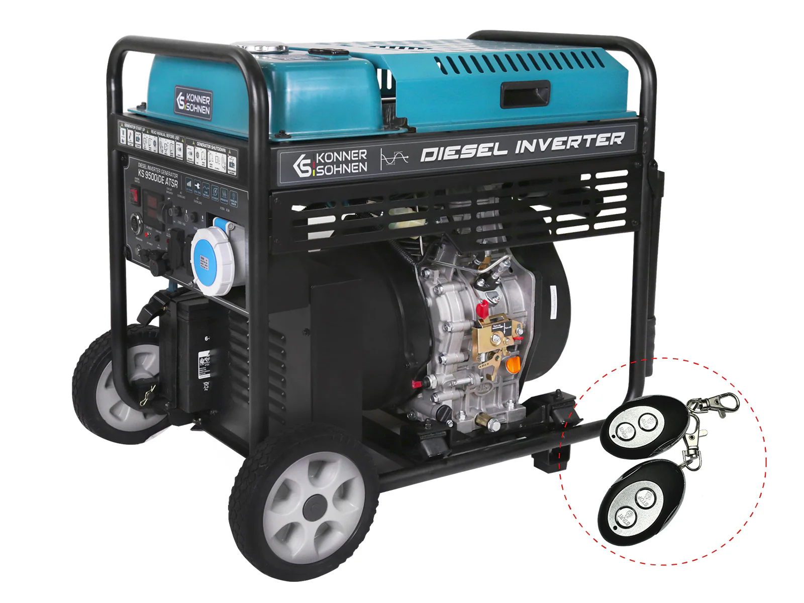 Generatoare Digitale - Konner & Sohnen KS 9500iDЕ ATSR Generator digital invertor 10.0kW, 230V, Diesel, pornire electrica