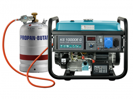Generatoare Uz general - Konner & Sohnen KS 10000E G Generator de curent 8 kW, 230V, AVR, GPL/benzina, pornire electrica