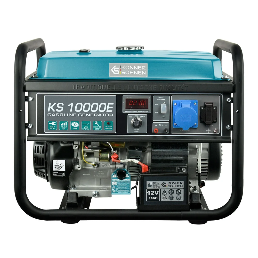 Generatoare Uz general - Konner & Sohnen KS 10000E Generator de curent 8.0 kW, 230V, AVR, benzina, pornire electrica