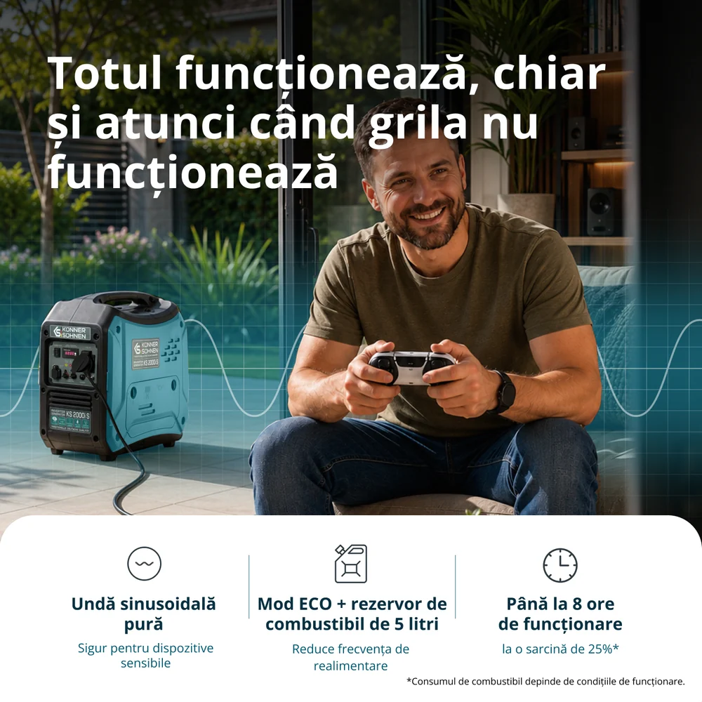 Konner & Sohnen KS 2000i S Generator digital invertor 2.0kW, monofazat, benzina [2]