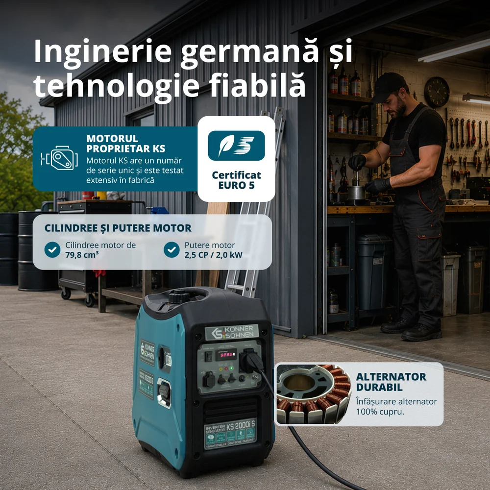 Konner & Sohnen KS 2000i S Generator digital invertor 2.0kW, monofazat, benzina [8]